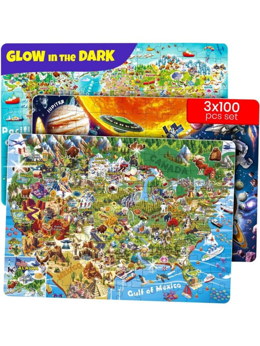 100 Educational Puzzles for Kids Ages 4-8 - Fun Learning & Map Activities